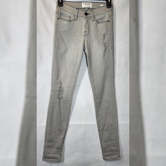 FRAME denim le skinny de Jeanne gray pants size 24 - Picture 4 of 16